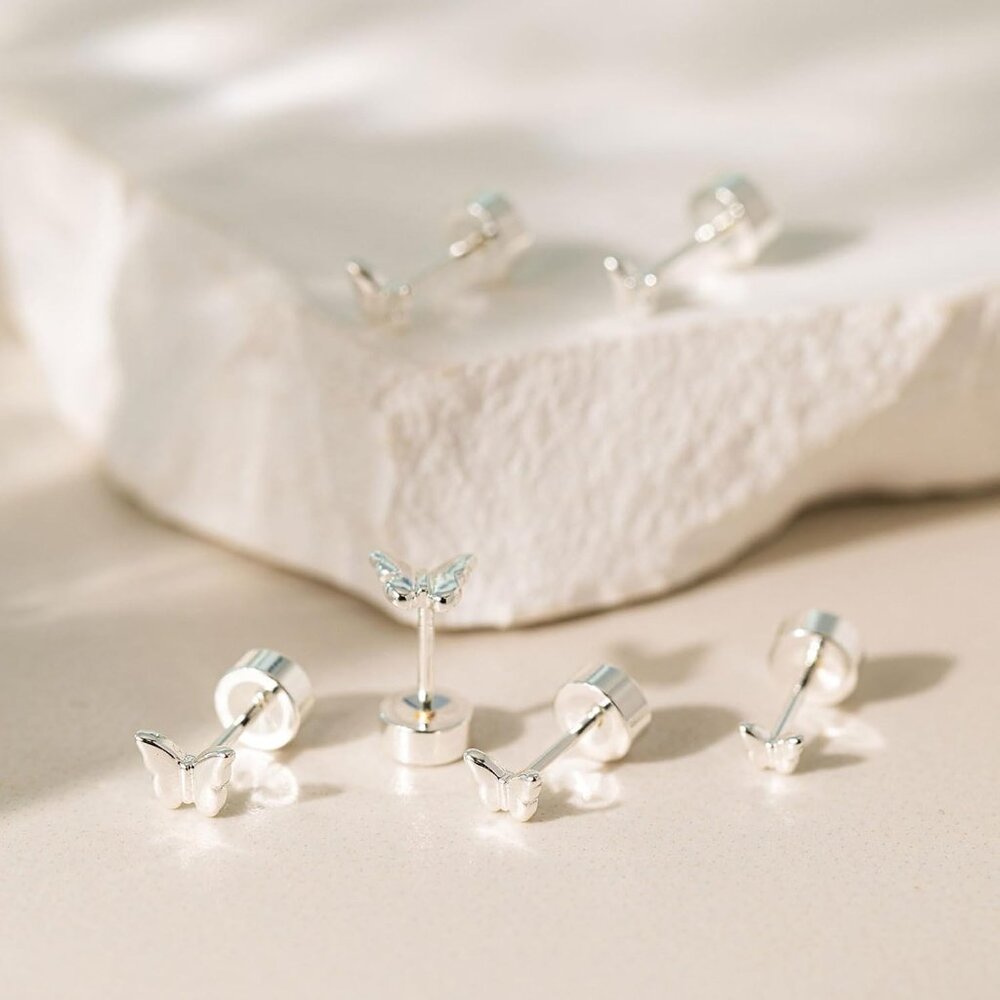 14k Gold/Silver Plated Tiny Flat Back Studs - Hyp… - image 6